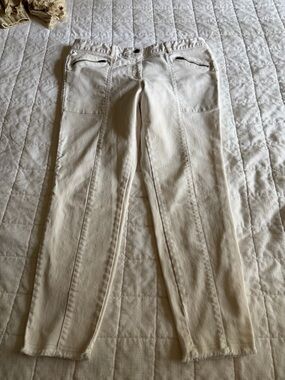 LOFT Off-White/Tan Denim Straight Leg Jeans